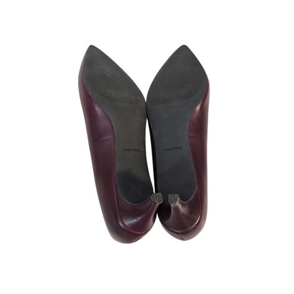 Cole Haan Burgundy "Vandam" Pointed Toe Low Heel Pumps - Picture 9 of 10